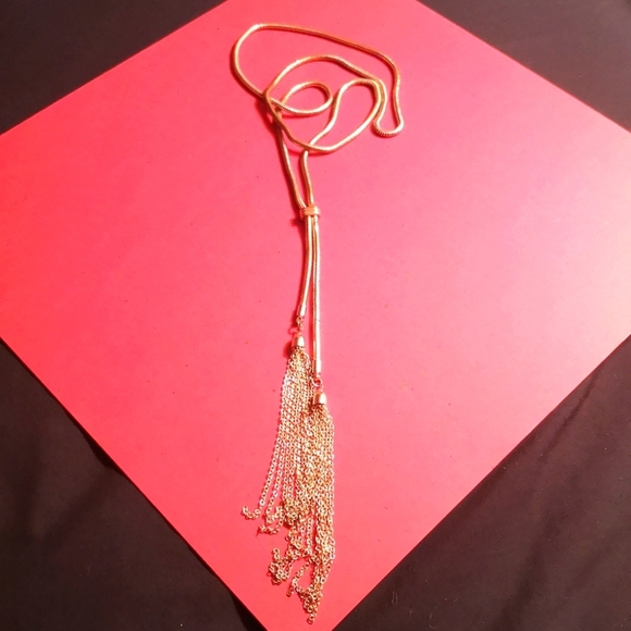 unknown Jewelry - Gold tone bolo style tassel necklace 🧱🔥